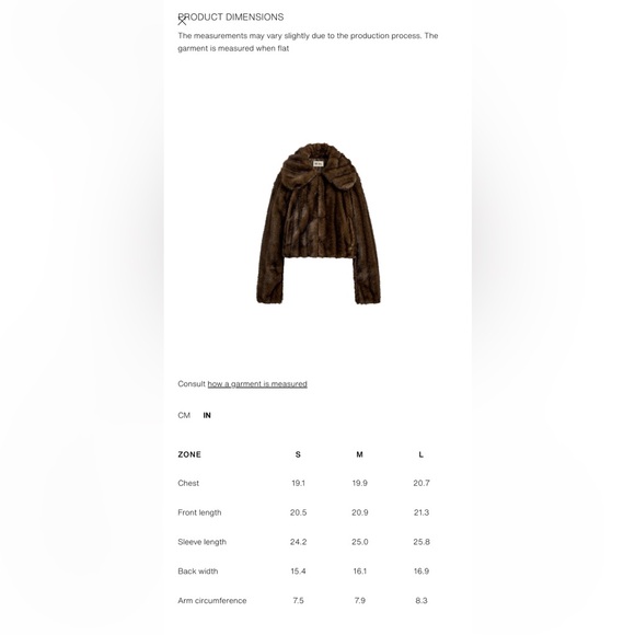 ZARA x Harry Lambert X Disney Cropped Faux Fur Jacket Brown Size Medium - Picture 10 of 10